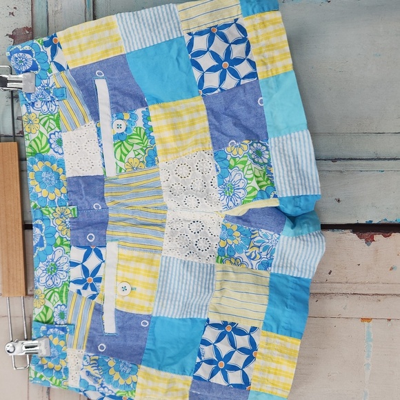 Lilly Pulitzer Blue Patchwork Shorts - Picture 2 of 5